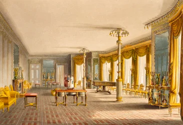 Der Nordzeichensaal oder Musikraumgalerie, aus Ansichten des Royal Pavilion, Brighton von John Nash (1752-1835) 1826